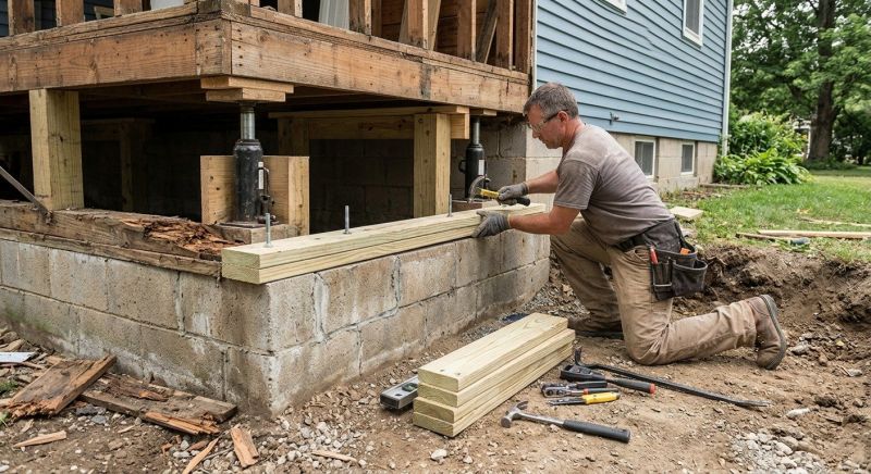 Sinking Foundation Repair in Round Hill, VA